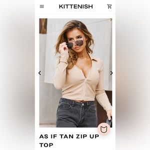 NWT Kittenish As If Zip Up Top